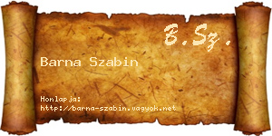 Barna Szabin névjegykártya